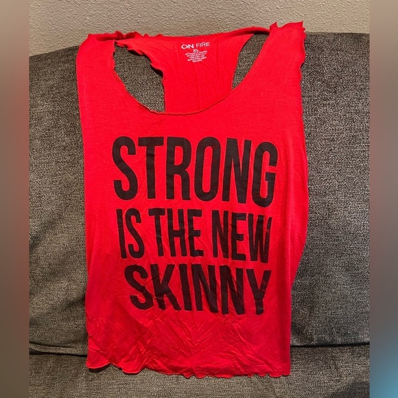 On Fire Tops - On Fire Workout tank, red. Size XL.